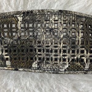 BCBG Maxazria Size S Laser Cut Snakeskin Belt
